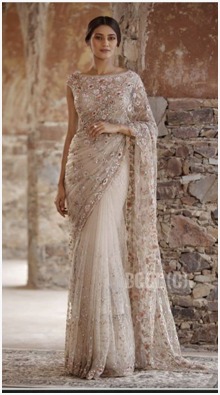 Stunning Net Embroidery Saree